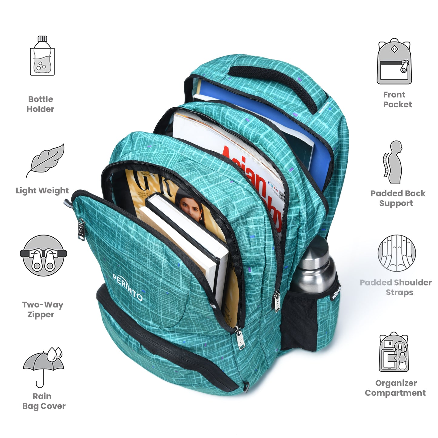 Perinto GridX Backpack PC1002 Sea Green