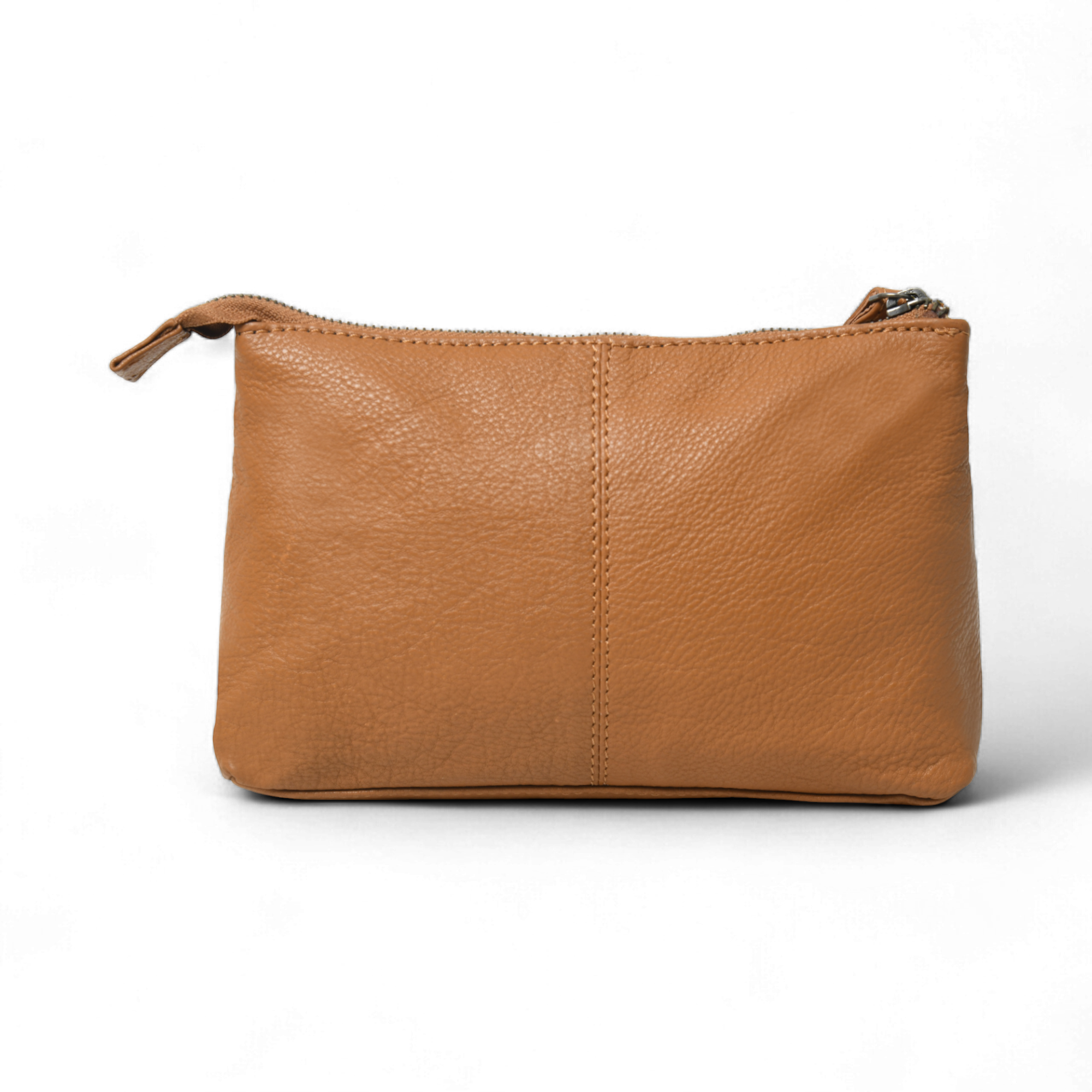 Perinto Leather Vanity Pouch Tan