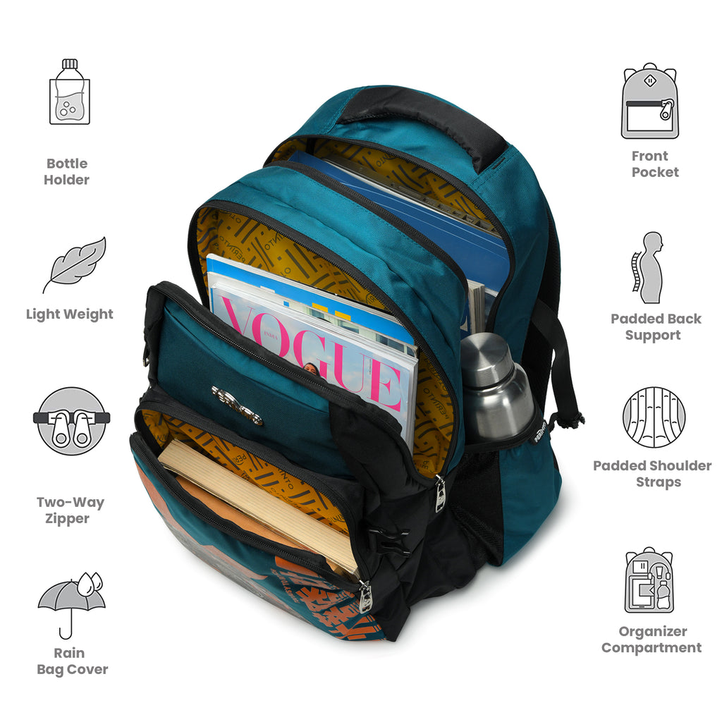 Perinto Trailblazer Backpack Sea Green n Black