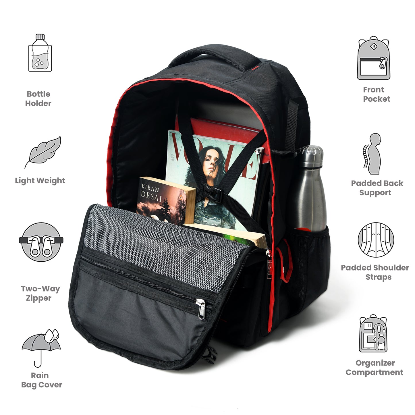 Perinto Rooutes 1.0 Overnighter Backpack Single compartment 45Ltr Black