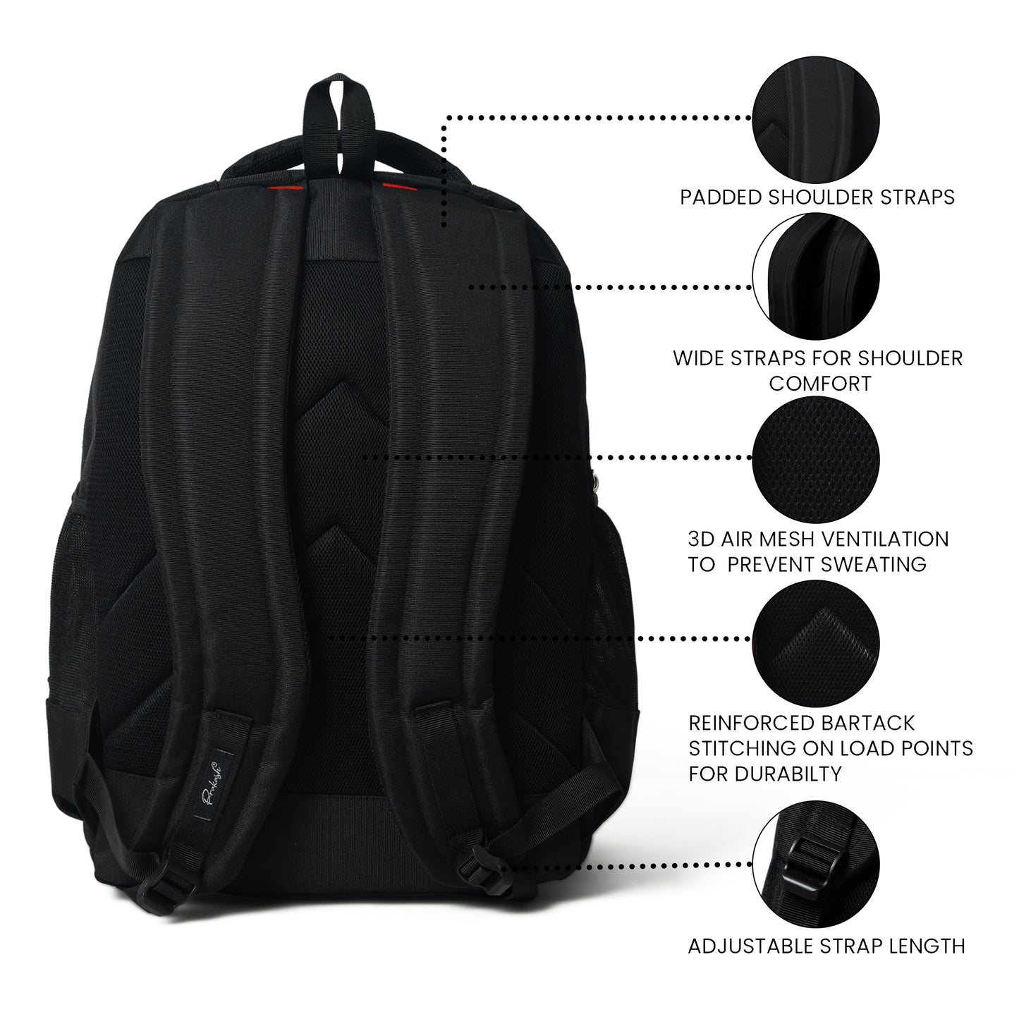 Perinto Rooutes 1.0 Overnighter Backpack Single compartment 45Ltr Black