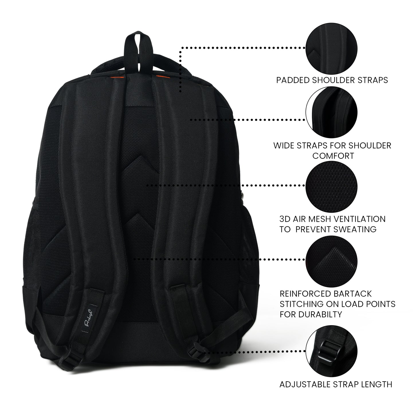 Perinto Rooutes 1.0 Overnighter Backpack Single compartment 45Ltr Black