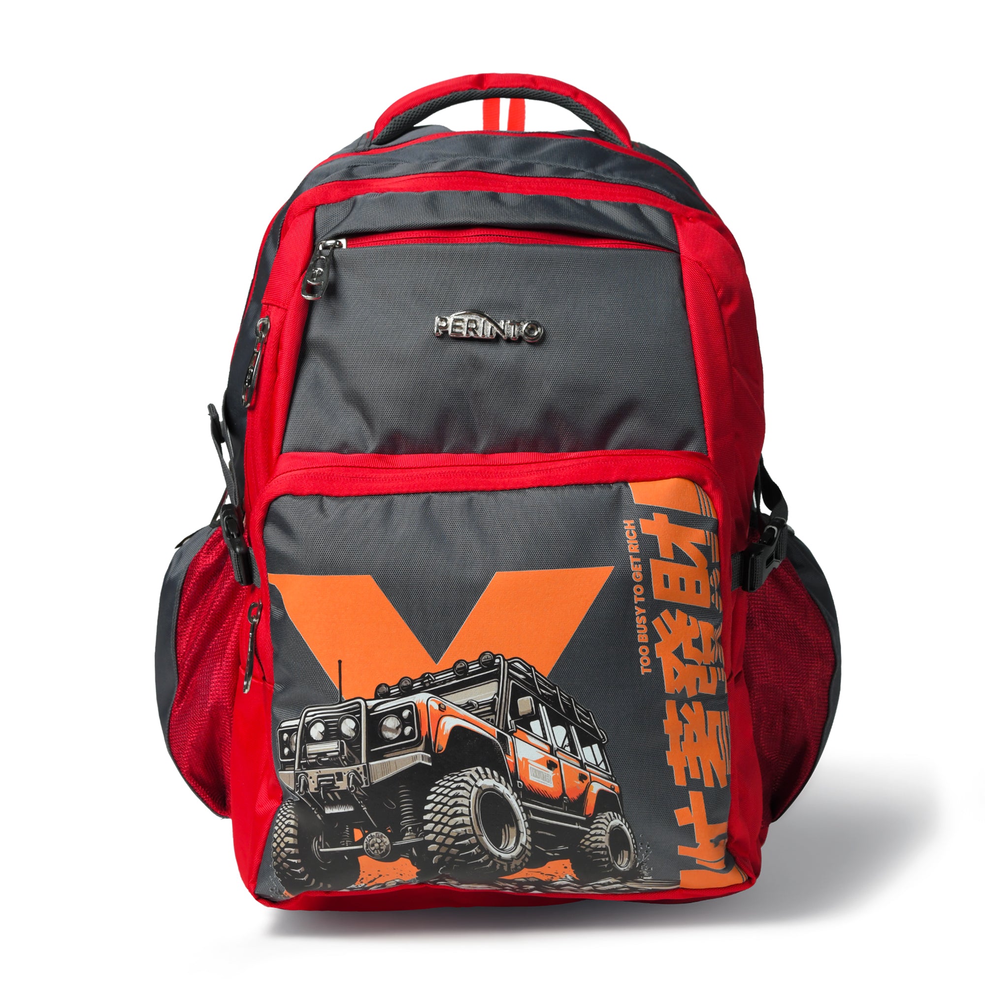 Perinto Trailblazer Backpack Red n Grey