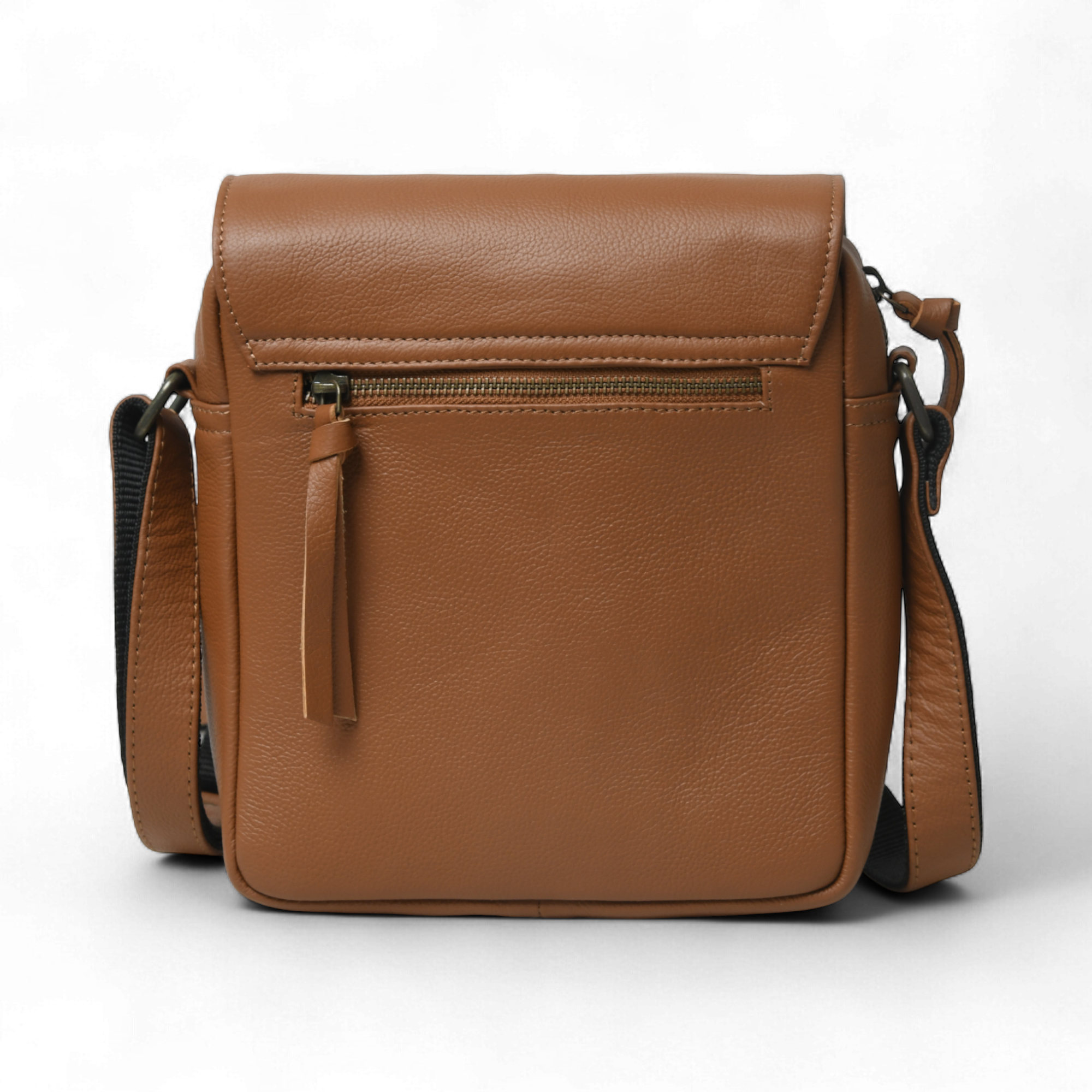 Perinto Leather Side Sling Bag Tan
