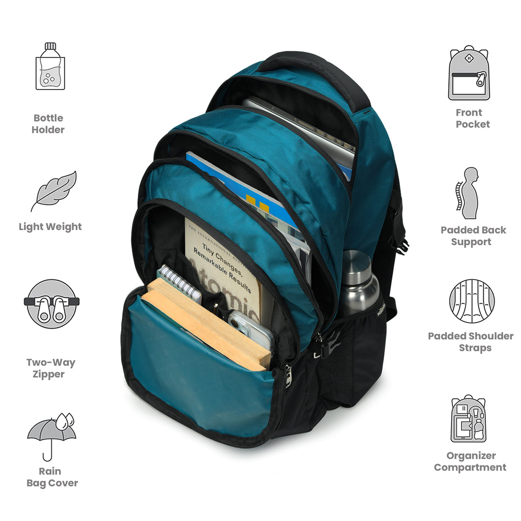 Perinto Kick 1.0 Backpack Sea Green n Black