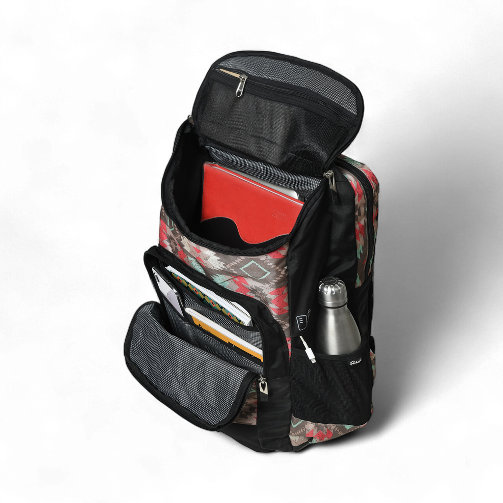 Prakash Tribal print Laptop Backpack Brown